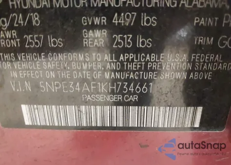 2019 Hyundai Sonata Limited z USA, uszkodzony, nr VIN 5NPE34AF1KH734661